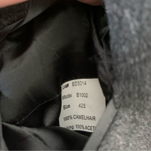 Stafford 42S 100% Camel Hair Career Suit Sport Jacket Blazer Charcoal 2 Button - Picture 5 of 7